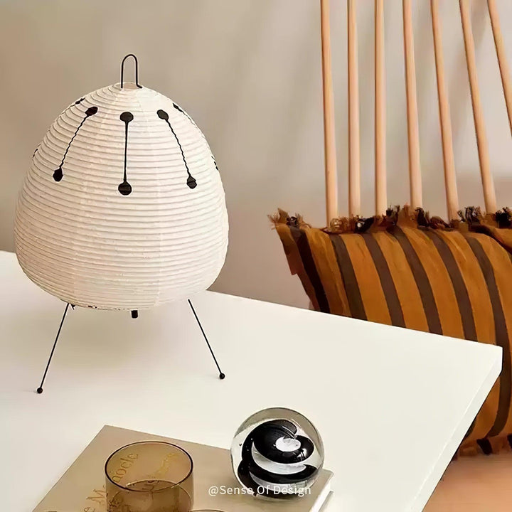 Lantern Table Lamp - Japandi, for Bedside &amp; Living Room | Hina