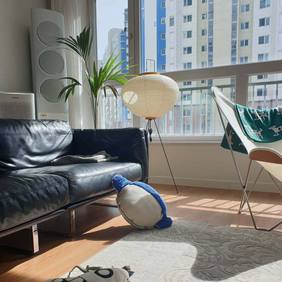 Rice Paper Floor Lamp - Japandi, for Living Room &amp; Reading Nook | Mori