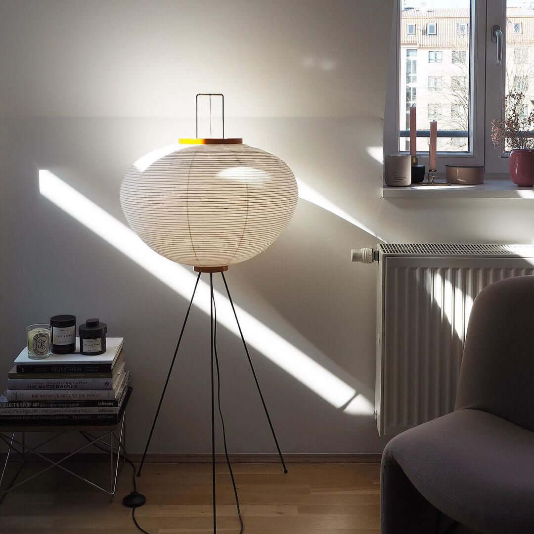 Rice Paper Floor Lamp - Japandi, for Living Room &amp; Reading Nook | Mori