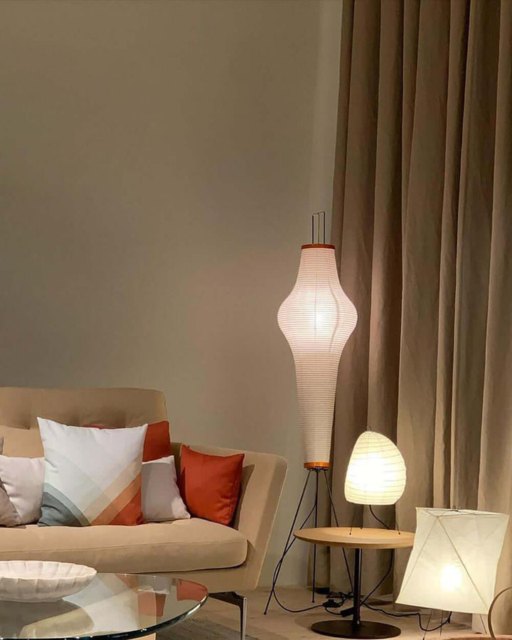 Rice Paper Floor Lamp - Japandi, for Living Room &amp; Reading Nook | Mori