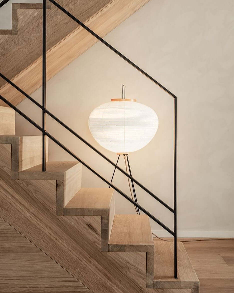 Rice Paper Floor Lamp - Japandi, for Living Room &amp; Reading Nook | Mori