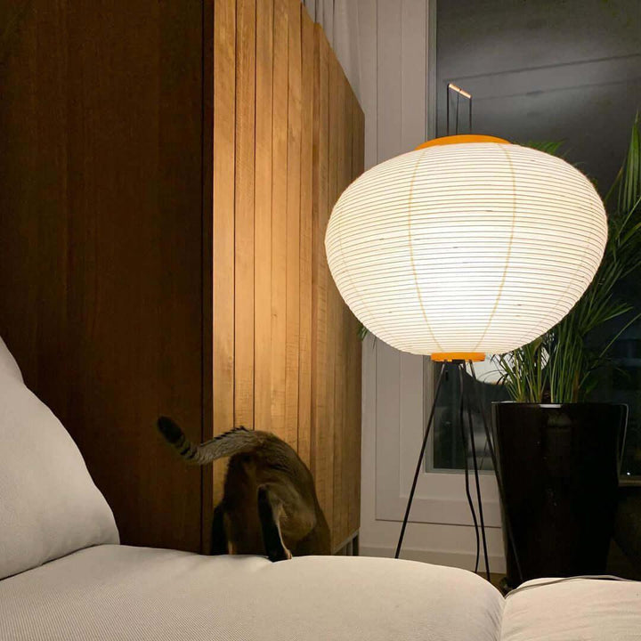 Rice Paper Floor Lamp - Japandi, for Living Room &amp; Reading Nook | Mori