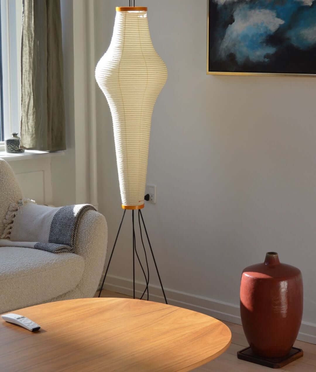 Rice Paper Floor Lamp - Japandi, for Living Room &amp; Reading Nook | Mori