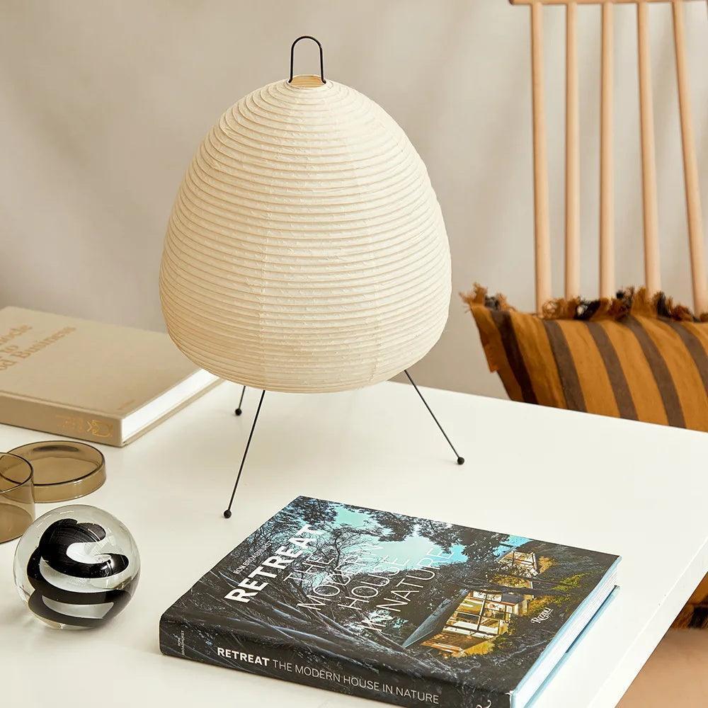Lantern Table Lamp - Japandi, for Bedside &amp; Living Room | Hina
