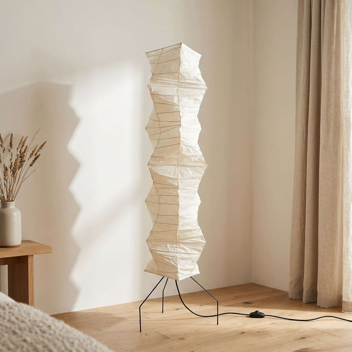 Paper Floor Lamp - Japandi, for Living Room &amp; Reading Nook | Joren