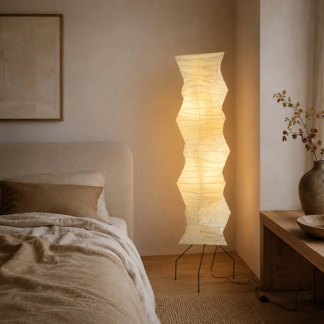 Paper Floor Lamp - Japandi, for Living Room &amp; Reading Nook | Joren