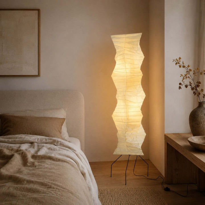 Paper Floor Lamp - Japandi, for Living Room &amp; Reading Nook | Joren