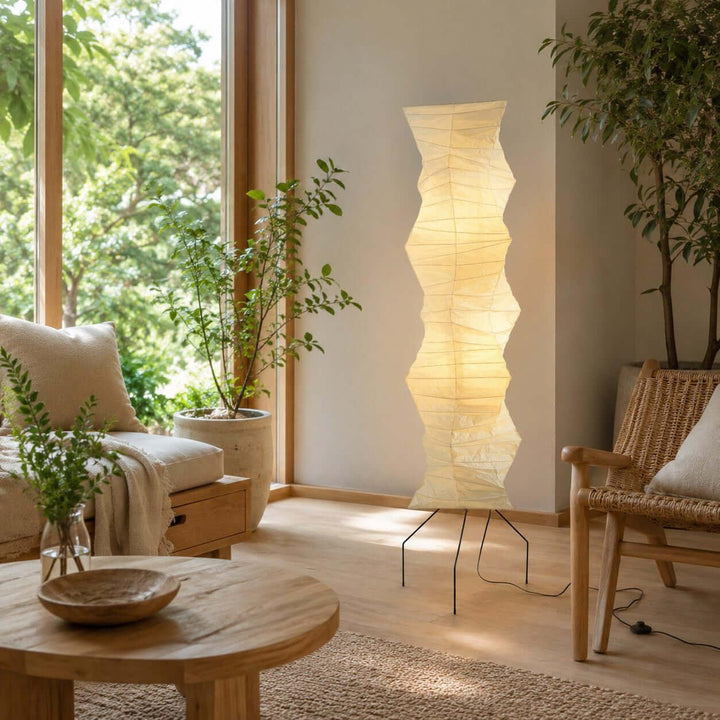 Paper Floor Lamp - Japandi, for Living Room &amp; Reading Nook | Joren
