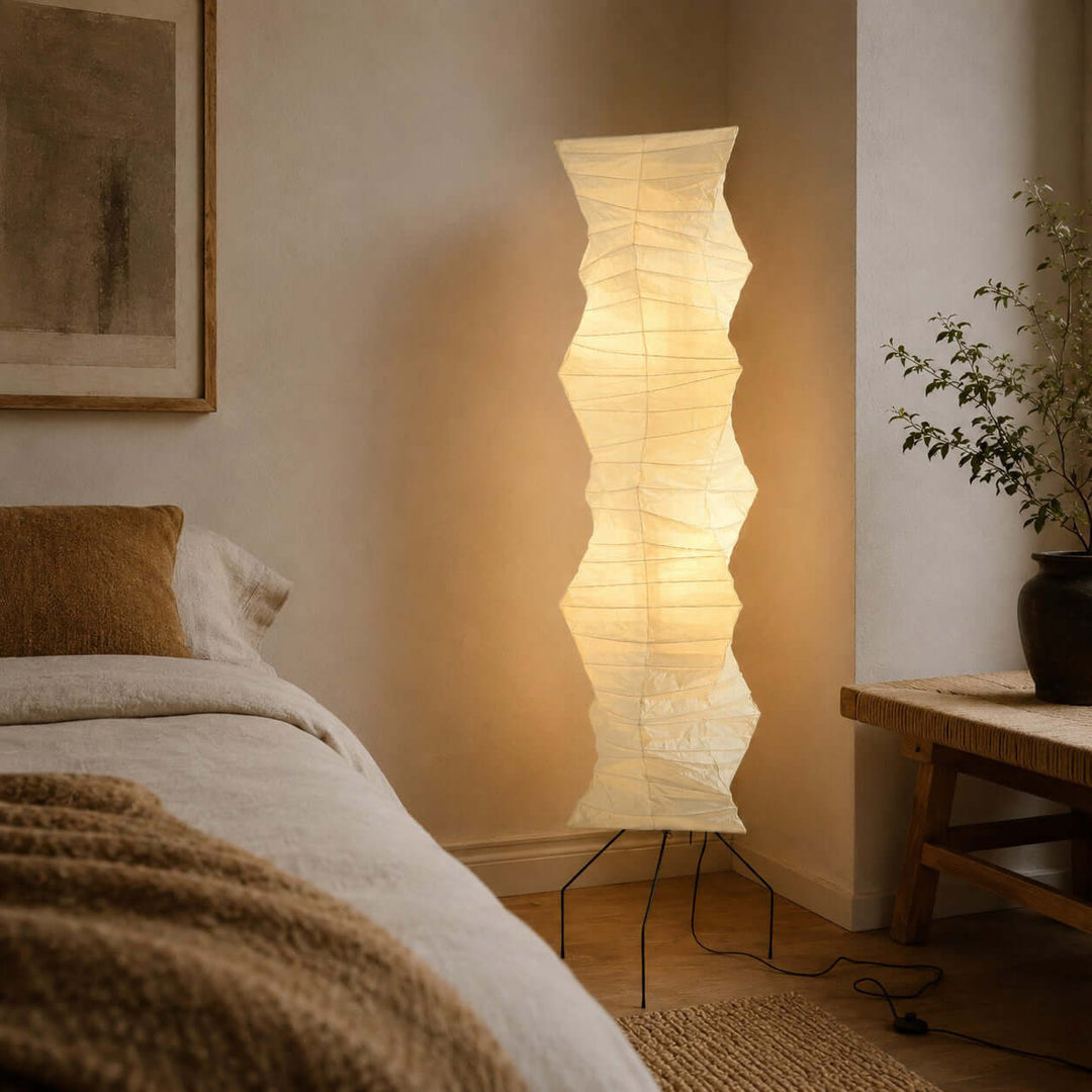 Paper Floor Lamp - Japandi, for Living Room &amp; Reading Nook | Joren