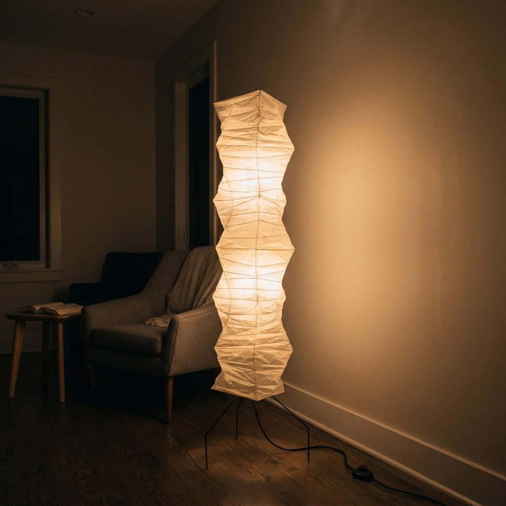 Paper Floor Lamp - Japandi, for Living Room &amp; Reading Nook | Joren