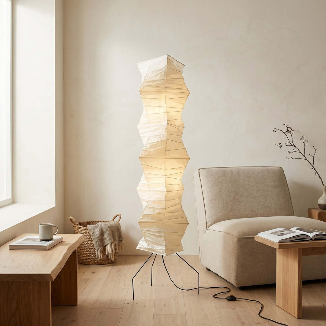 Paper Floor Lamp - Japandi, for Living Room &amp; Reading Nook | Joren