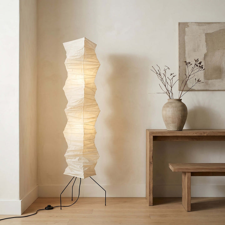 Paper Floor Lamp - Japandi, for Living Room &amp; Reading Nook | Joren