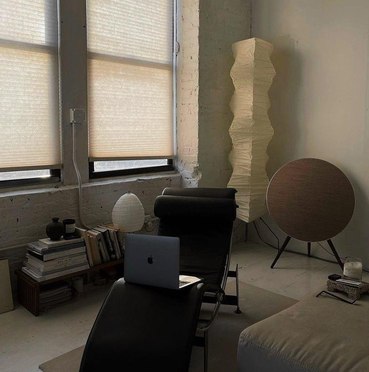 Rice Paper Floor Lamp - Japandi, for Living Room &amp; Reading Nook