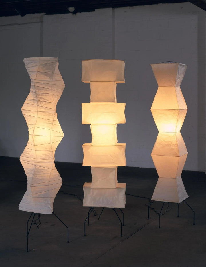 Rice Paper Floor Lamp - Japandi, for Living Room &amp; Reading Nook