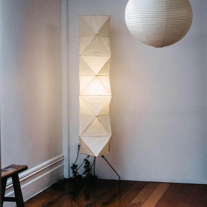 Rice Paper Floor Lamp - Japandi, for Living Room &amp; Reading Nook