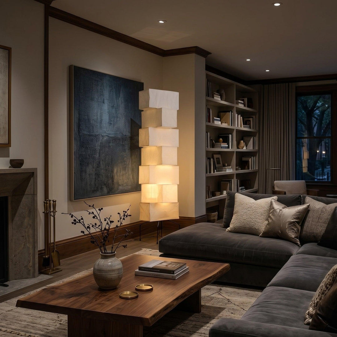 Paper Floor Lamp - Japandi, for Living Room &amp; Reading Nook | Sander
