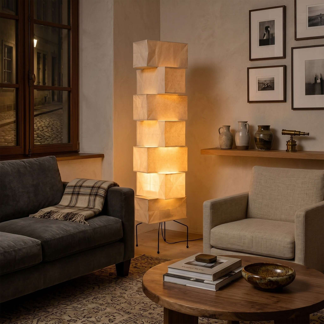 Paper Floor Lamp - Japandi, for Living Room &amp; Reading Nook | Sander