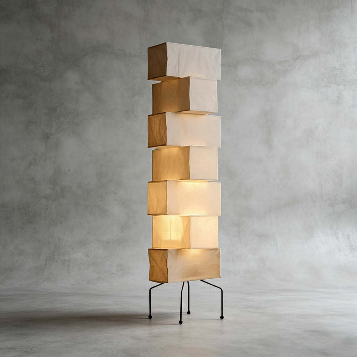 Paper Floor Lamp - Japandi, for Living Room &amp; Reading Nook | Sander