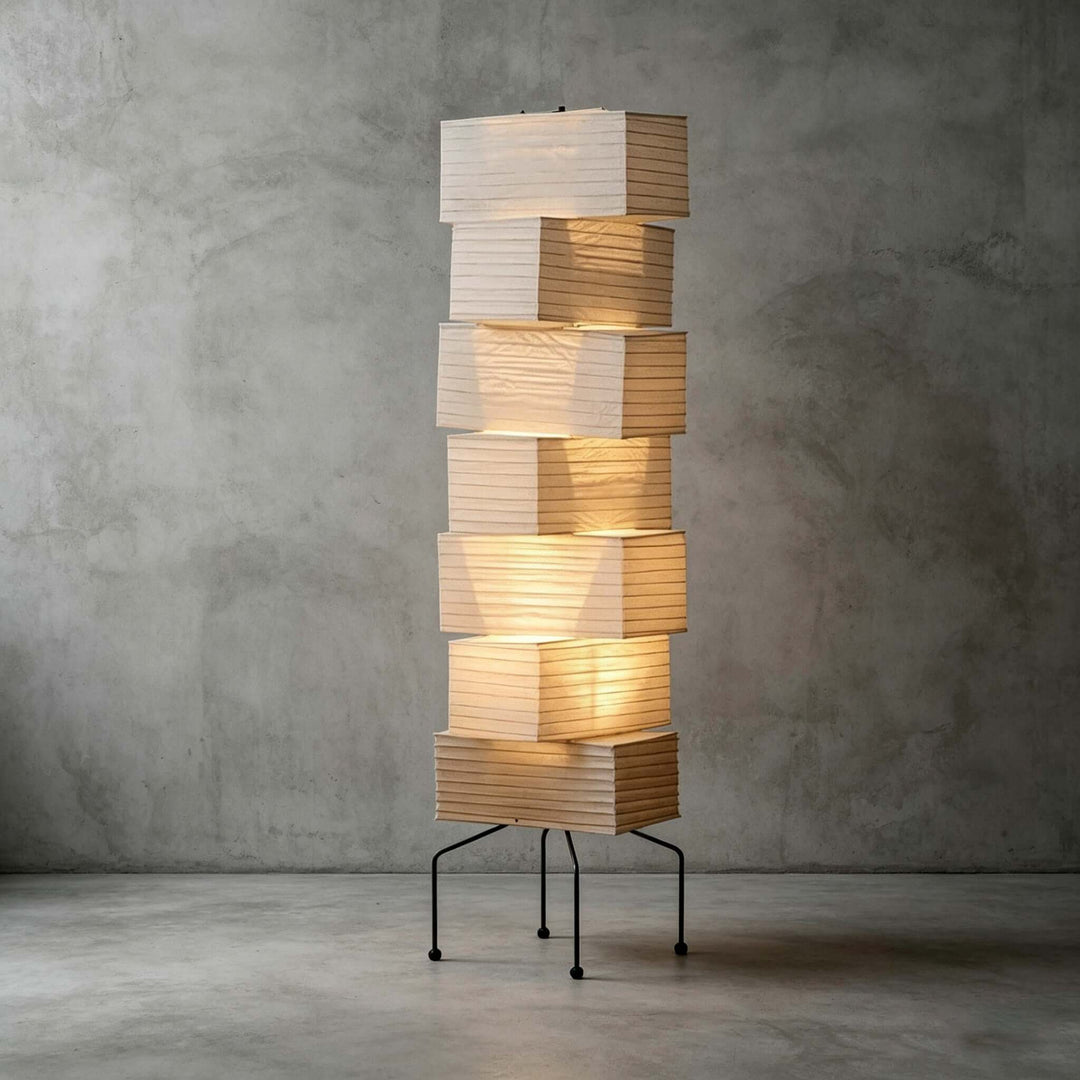 Paper Floor Lamp - Japandi, for Living Room &amp; Reading Nook | Sander