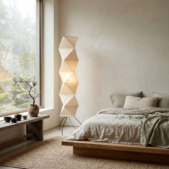 Paper Floor Lamp - Japandi, for Living Room &amp; Reading Nook | Quint