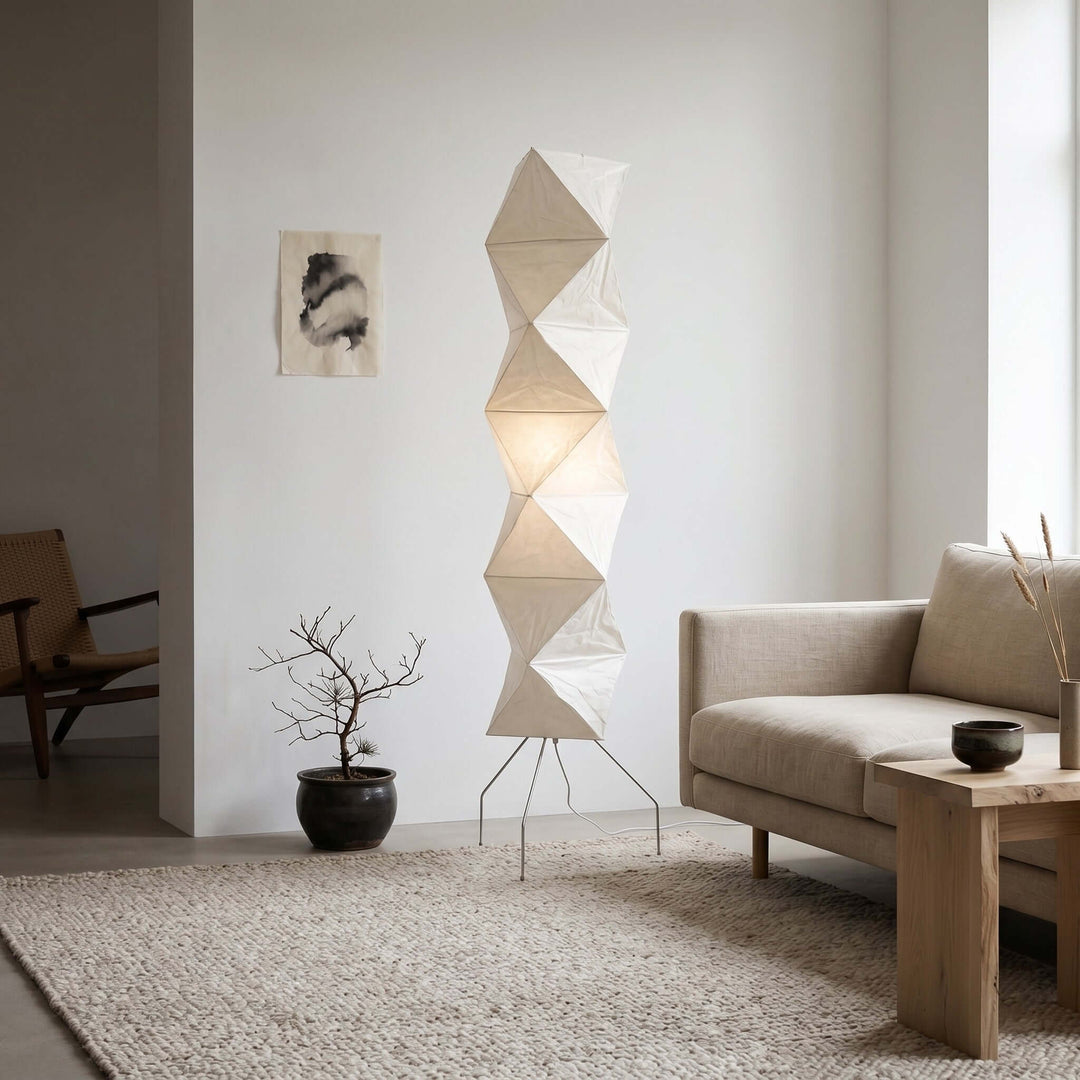 Paper Floor Lamp - Japandi, for Living Room &amp; Reading Nook | Quint