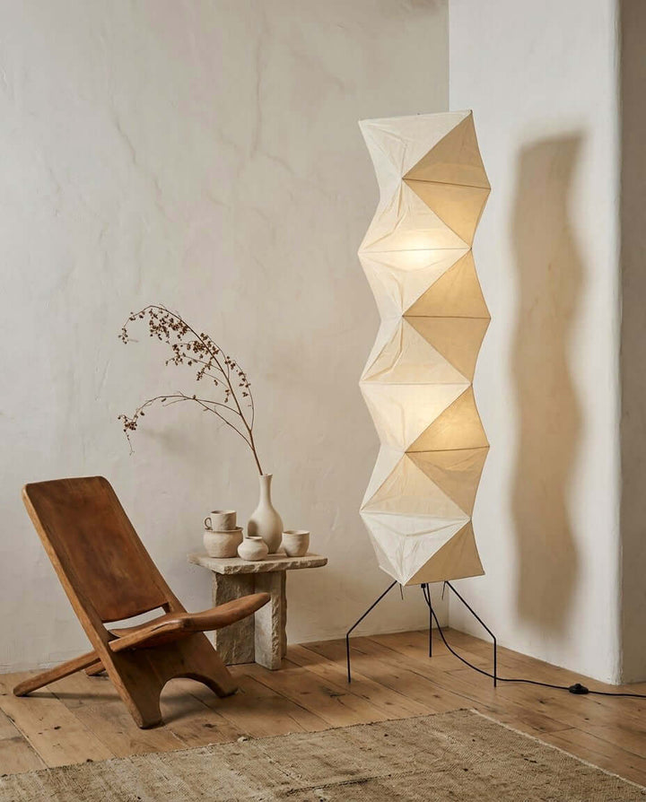 Paper Floor Lamp - Japandi, for Living Room &amp; Reading Nook | Quint