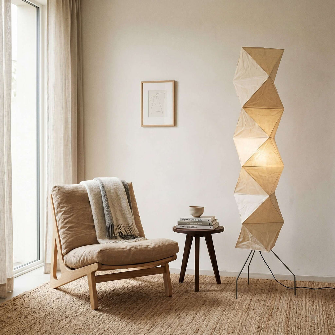 Paper Floor Lamp - Japandi, for Living Room &amp; Reading Nook | Quint
