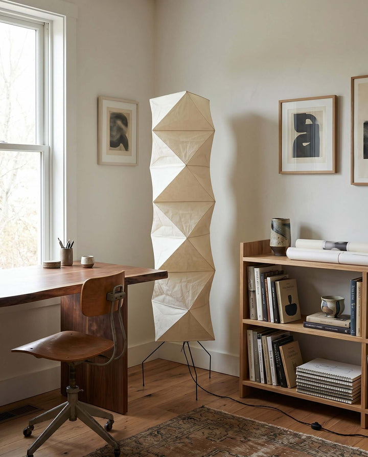 Paper Floor Lamp - Japandi, for Living Room &amp; Reading Nook | Quint