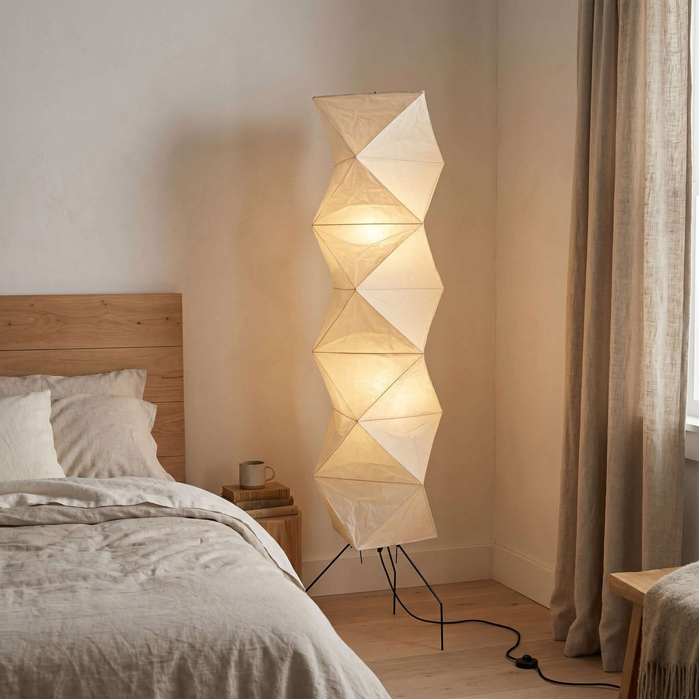 Paper Floor Lamp - Japandi, for Living Room & Reading Nook | Quint