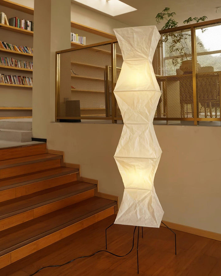 Rice Paper Floor Lamp - Japandi, for Living Room &amp; Reading Nook