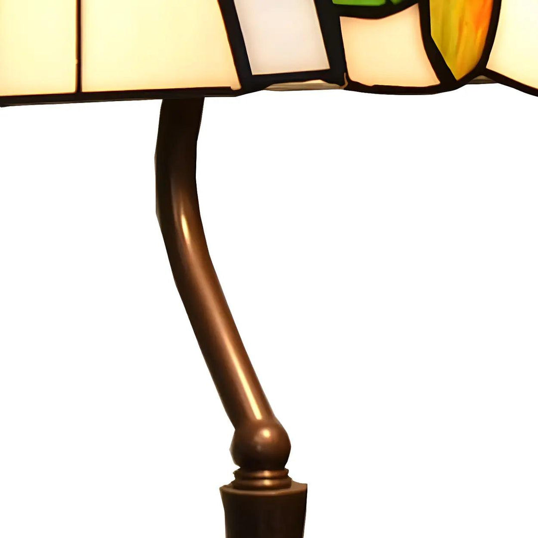 Stained Glass Banker Lamp - Vintage, for Bedside &amp; Living Room | Tess