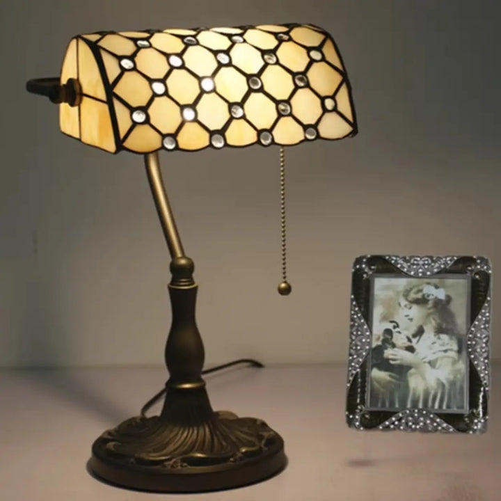 Tess Tiffany Banker Lamp