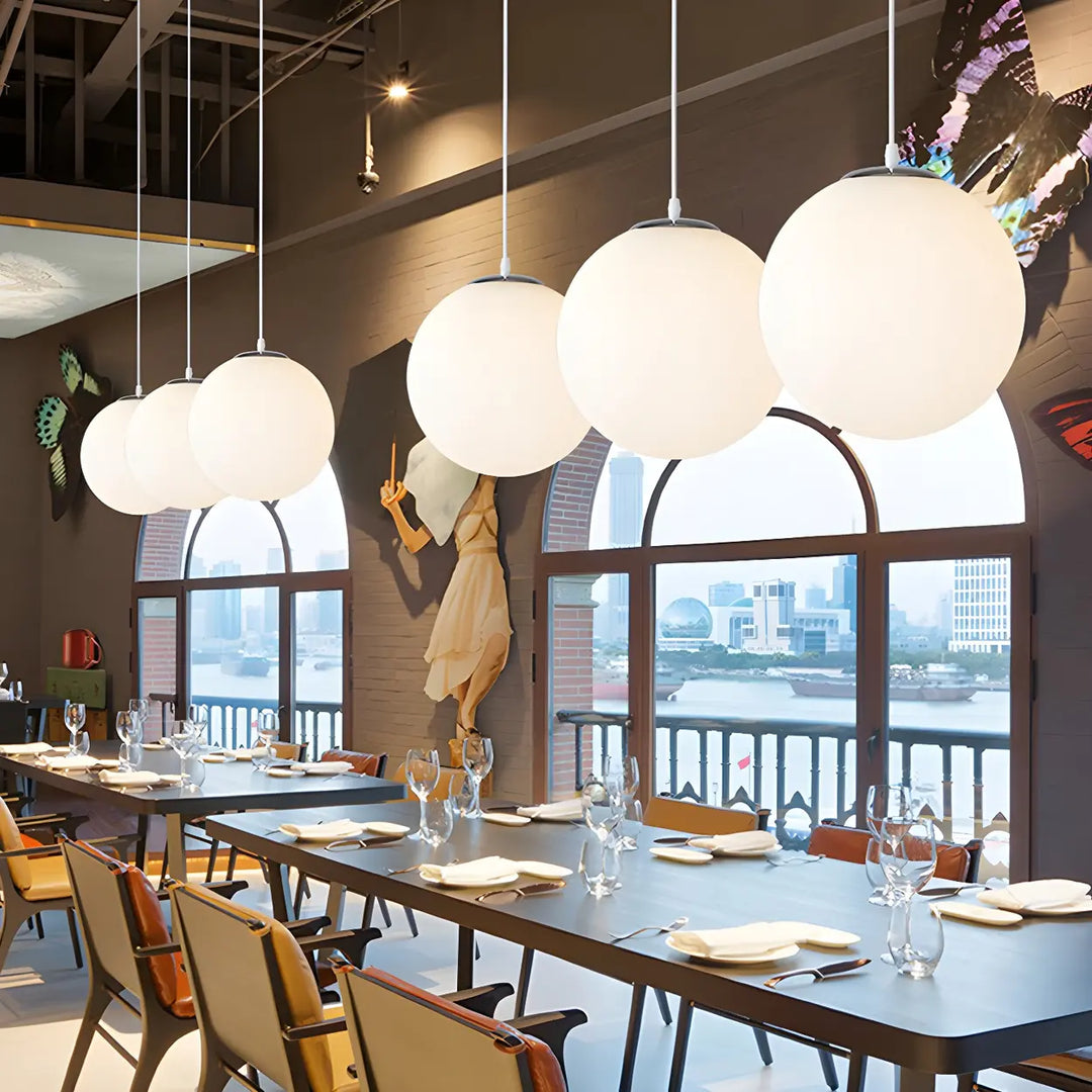 Otis White Globe Pendant