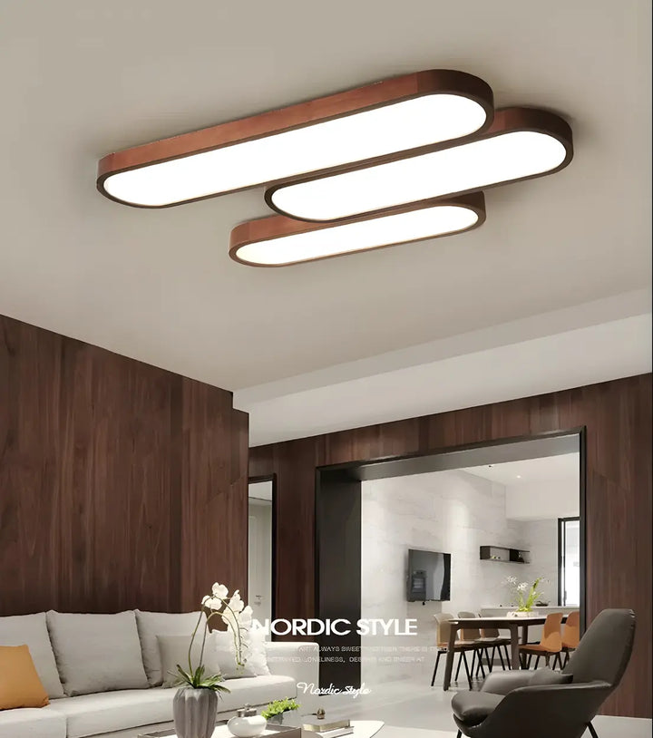 Vidar Wood Strip Ceiling Light