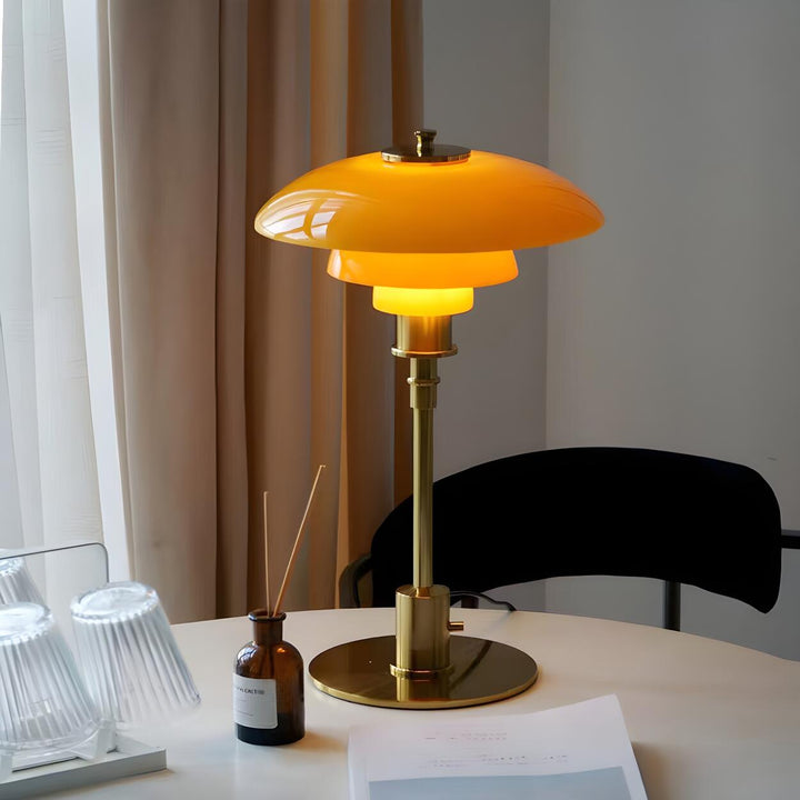 Fleur Amber Glass Lamp