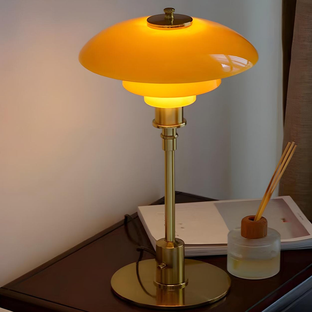 Fleur Amber Glass Lamp